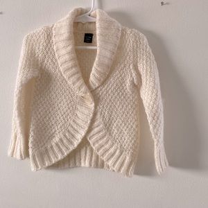 Gap baby girl cream knit cardigan sweater